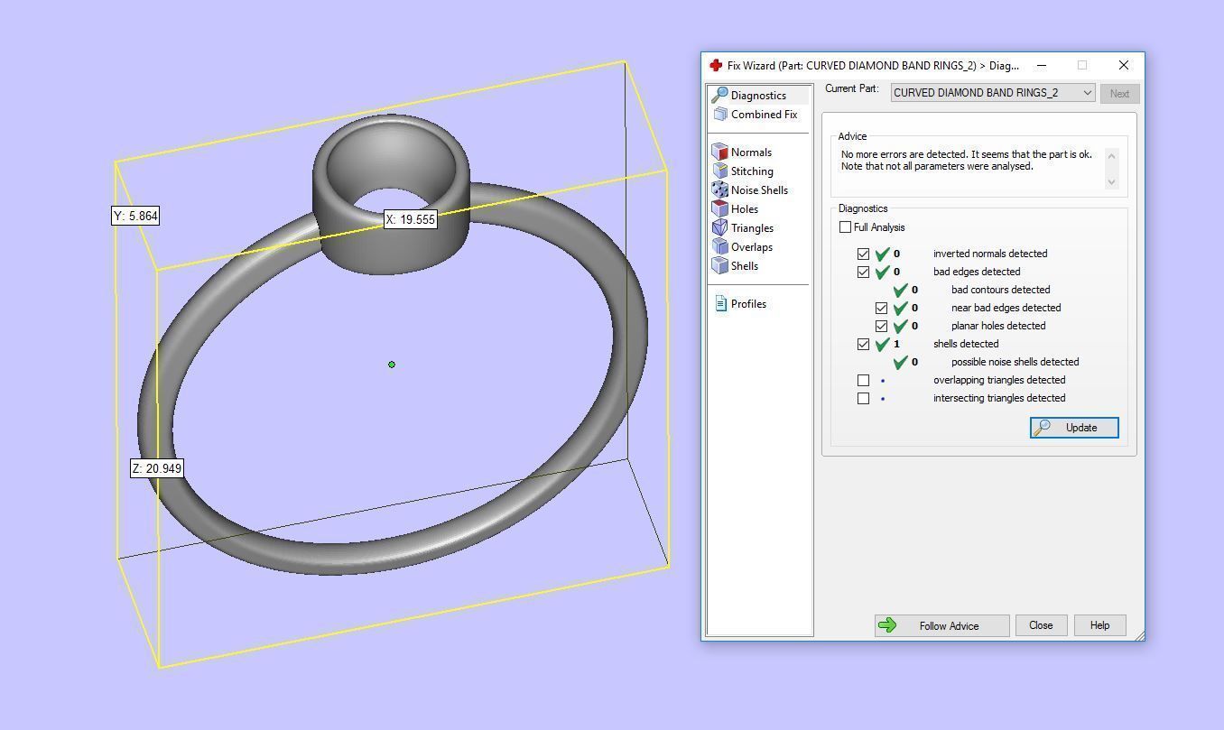 CURVED DIAMOND BAND RINGS 3D print model_11