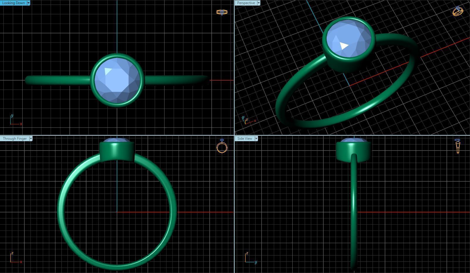 CURVED DIAMOND BAND RINGS 3D print model_5