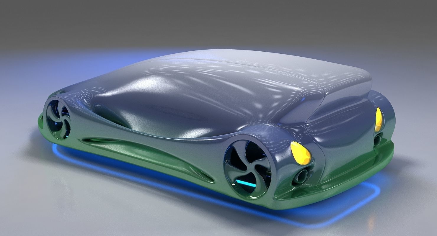 Futuristic Car HD 09 3D model_3