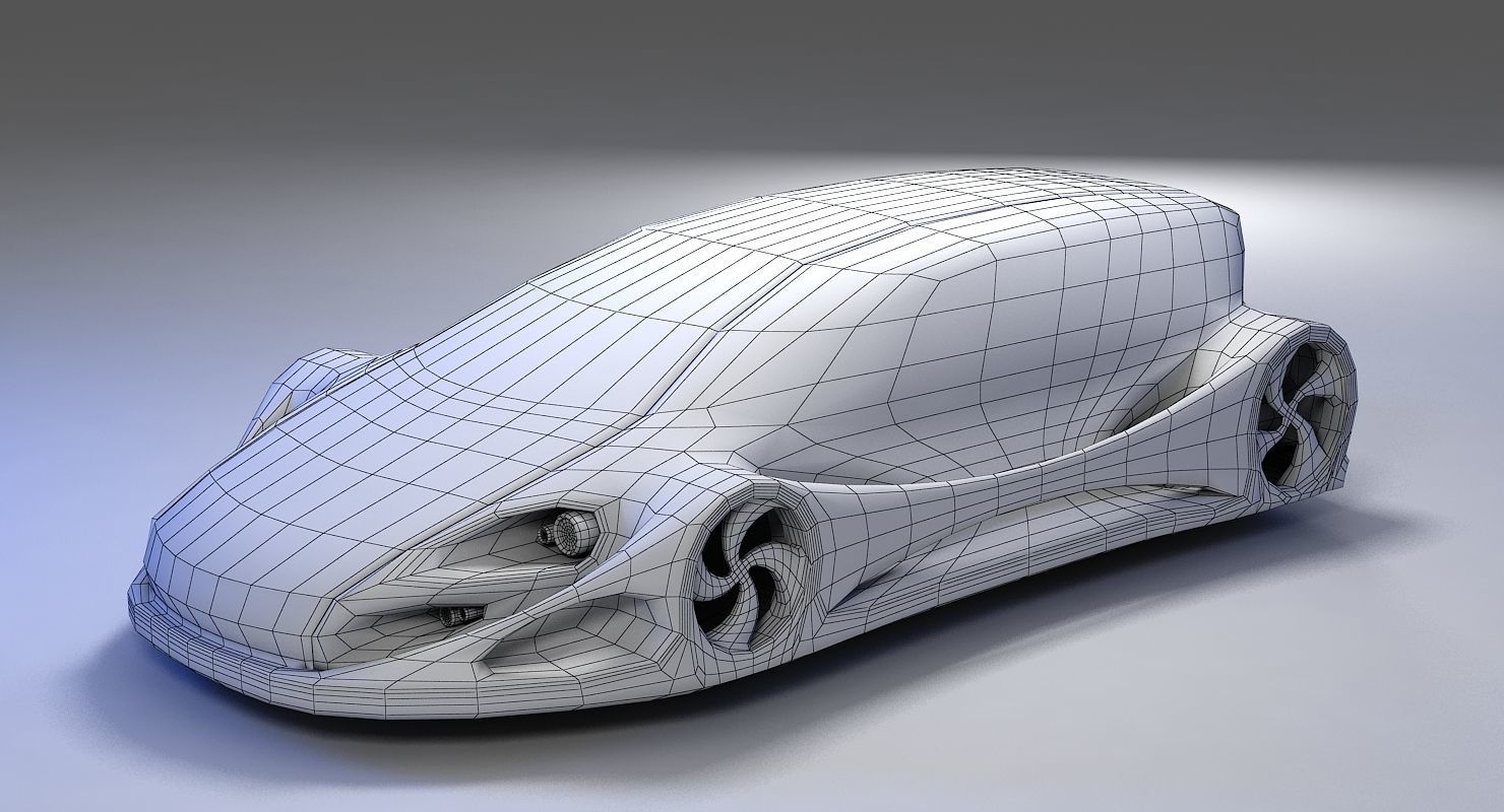 Futuristic Car HD 09 3D model_5