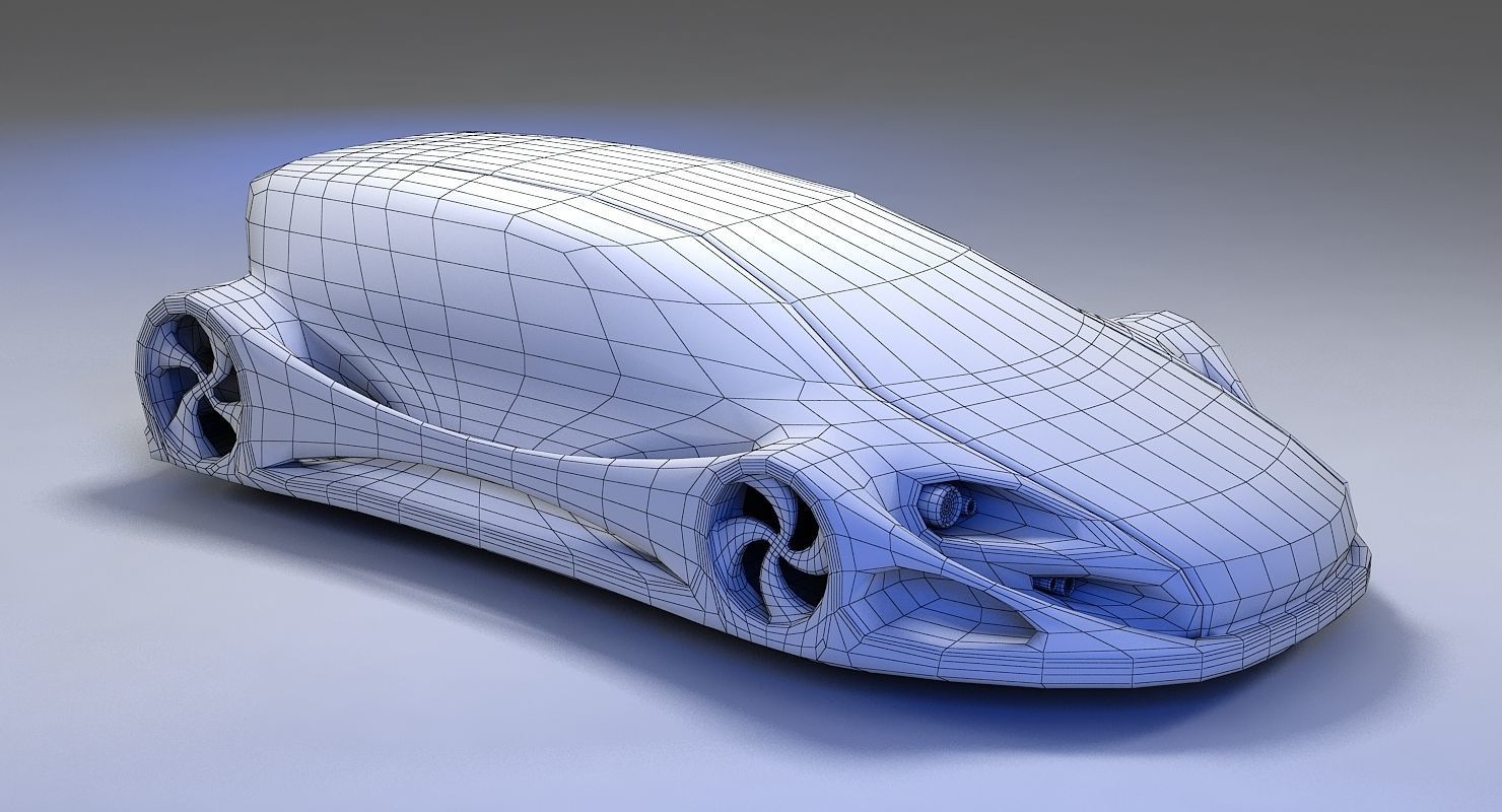 Futuristic Car HD 09 3D model_6