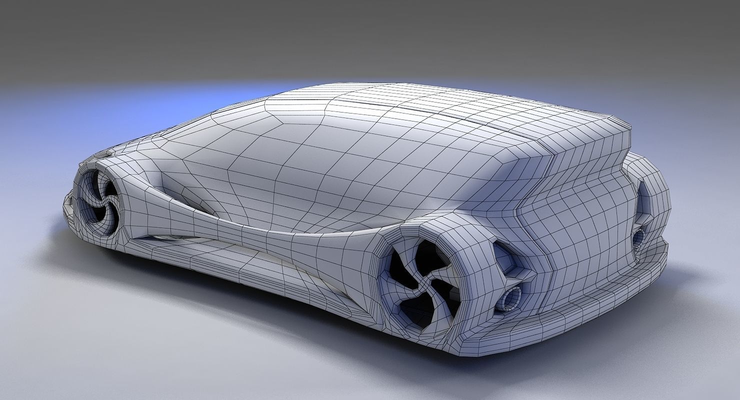 Futuristic Car HD 09 3D model_7