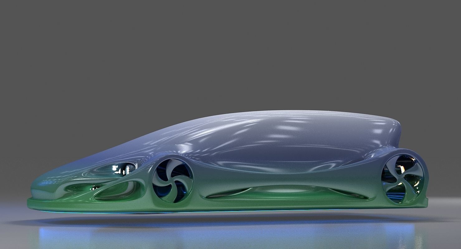 Futuristic Car HD 09 3D model_2