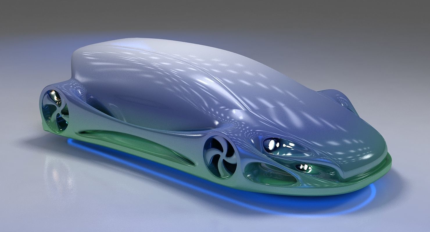 Futuristic Car HD 09 3D model_1