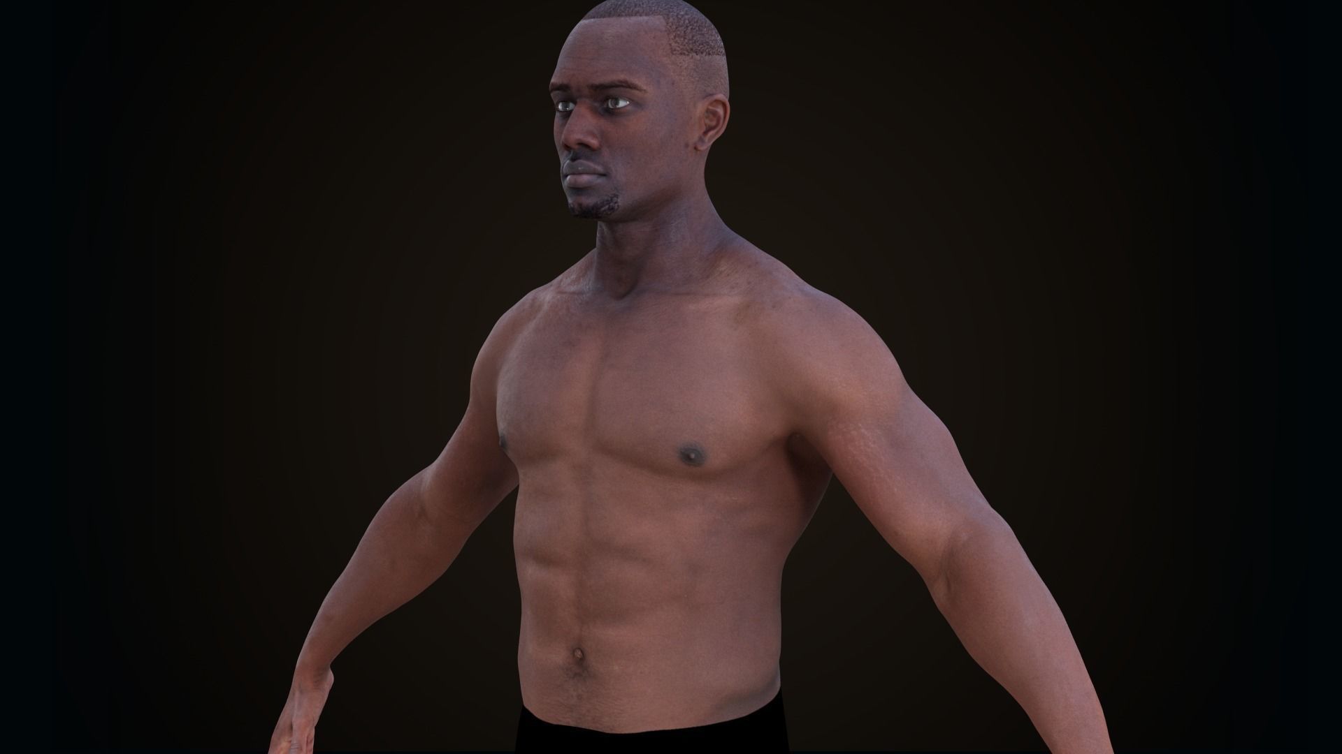 Cinematic Male 002 - Advanced Body Rig - Face Rig - GUI Low-poly 3D model_11