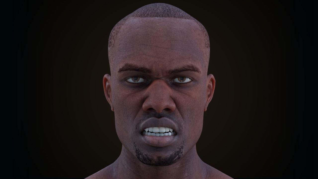 Cinematic Male 002 - Advanced Body Rig - Face Rig - GUI Low-poly 3D model_5