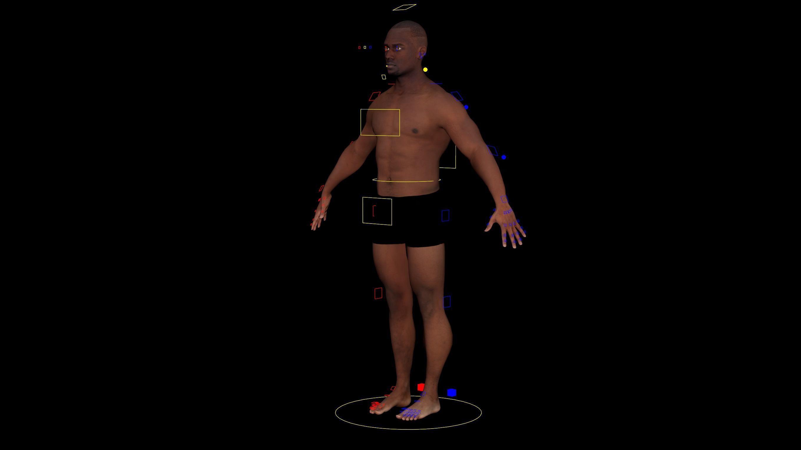 Cinematic Male 002 - Advanced Body Rig - Face Rig - GUI Low-poly 3D model_15