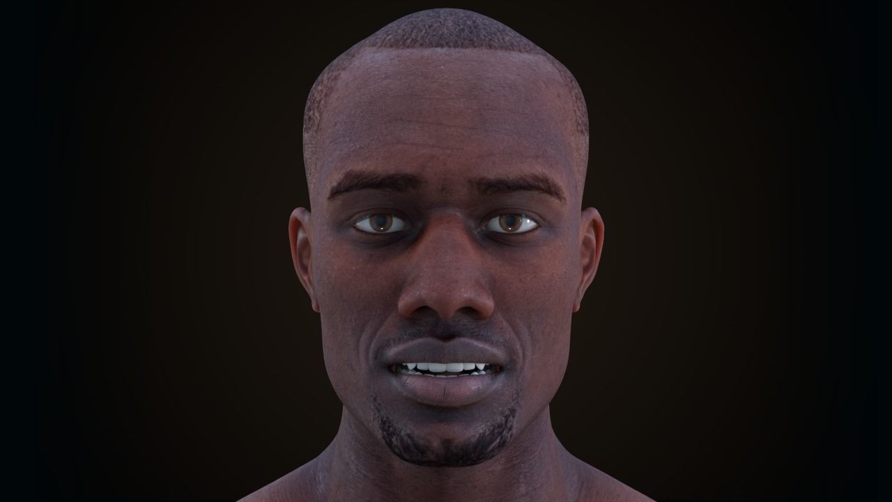Cinematic Male 002 - Advanced Body Rig - Face Rig - GUI Low-poly 3D model_4