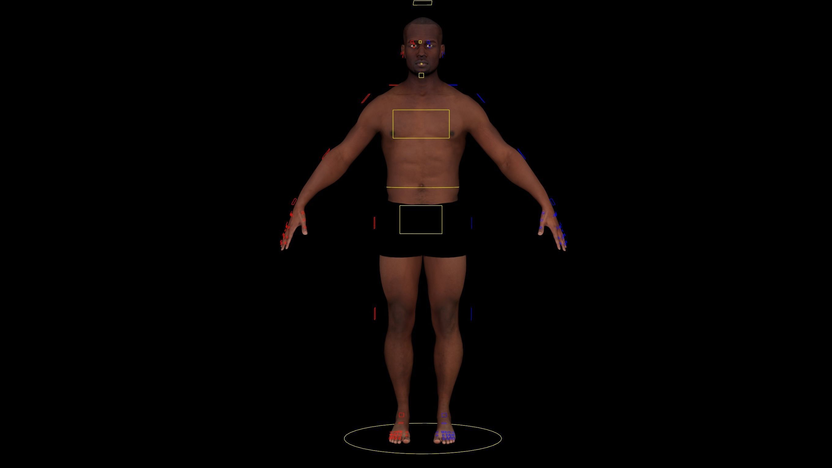 Cinematic Male 002 - Advanced Body Rig - Face Rig - GUI Low-poly 3D model_16