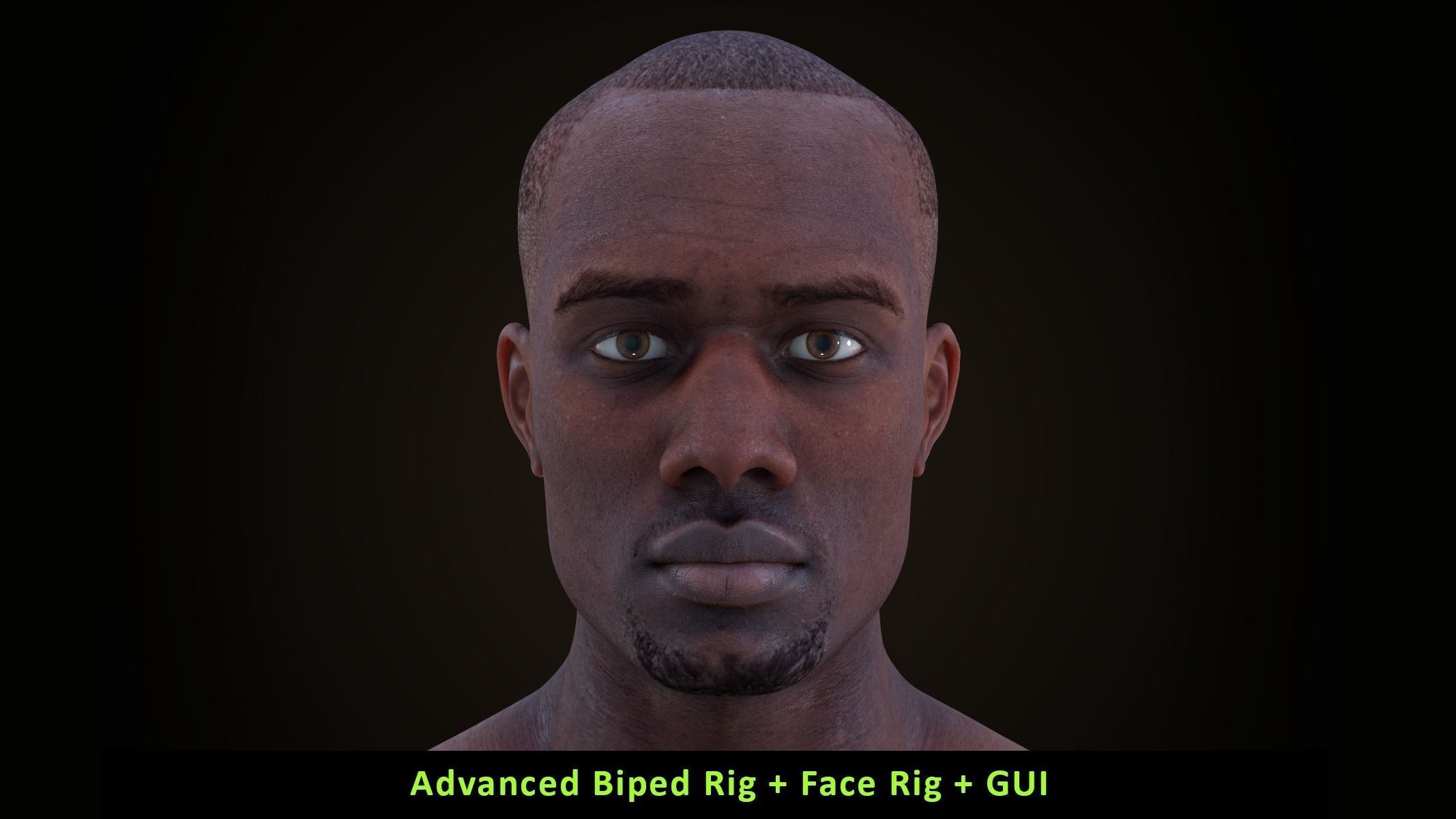 Cinematic Male 002 - Advanced Body Rig - Face Rig - GUI