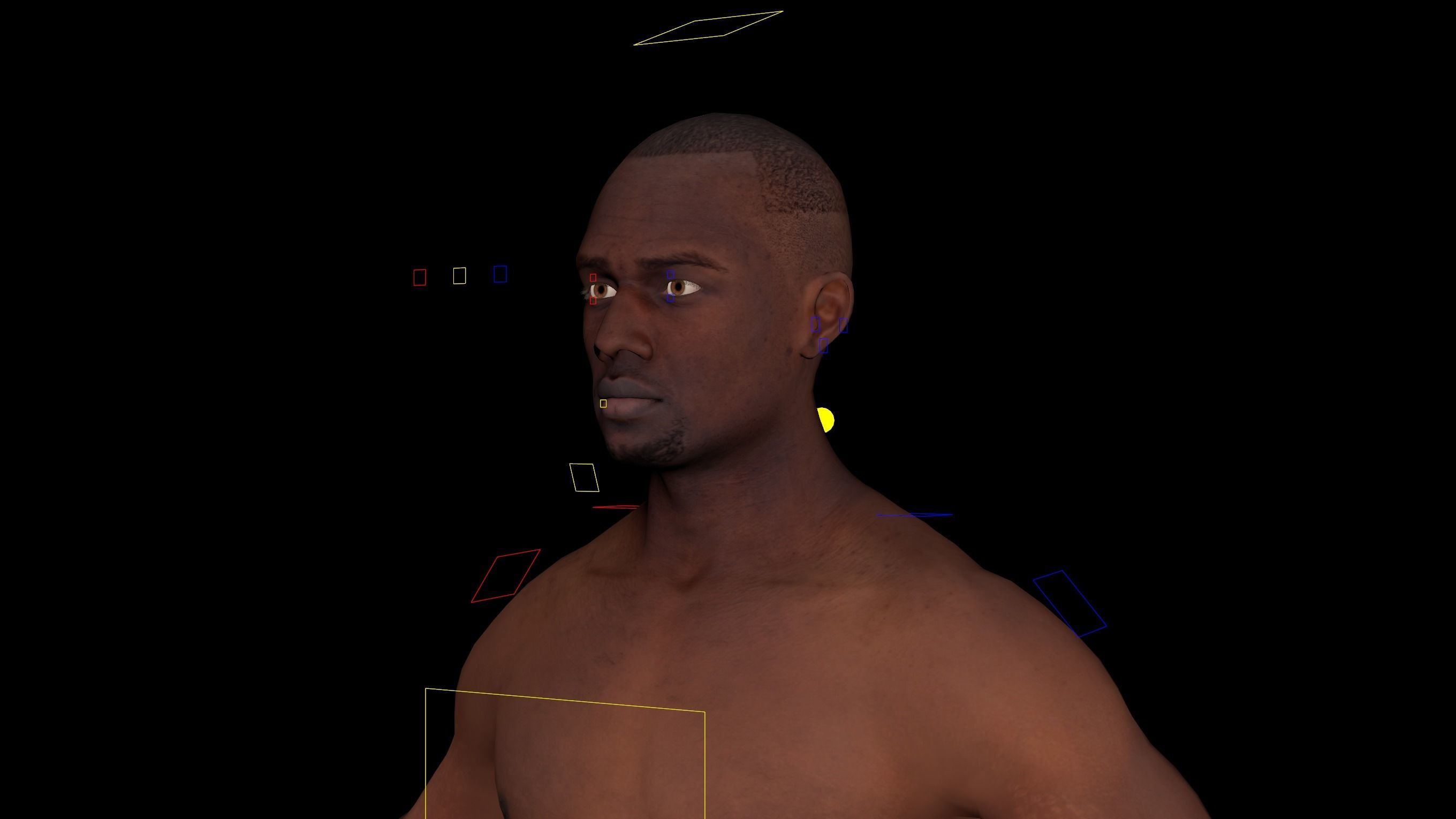 Cinematic Male 002 - Advanced Body Rig - Face Rig - GUI Low-poly 3D model_17