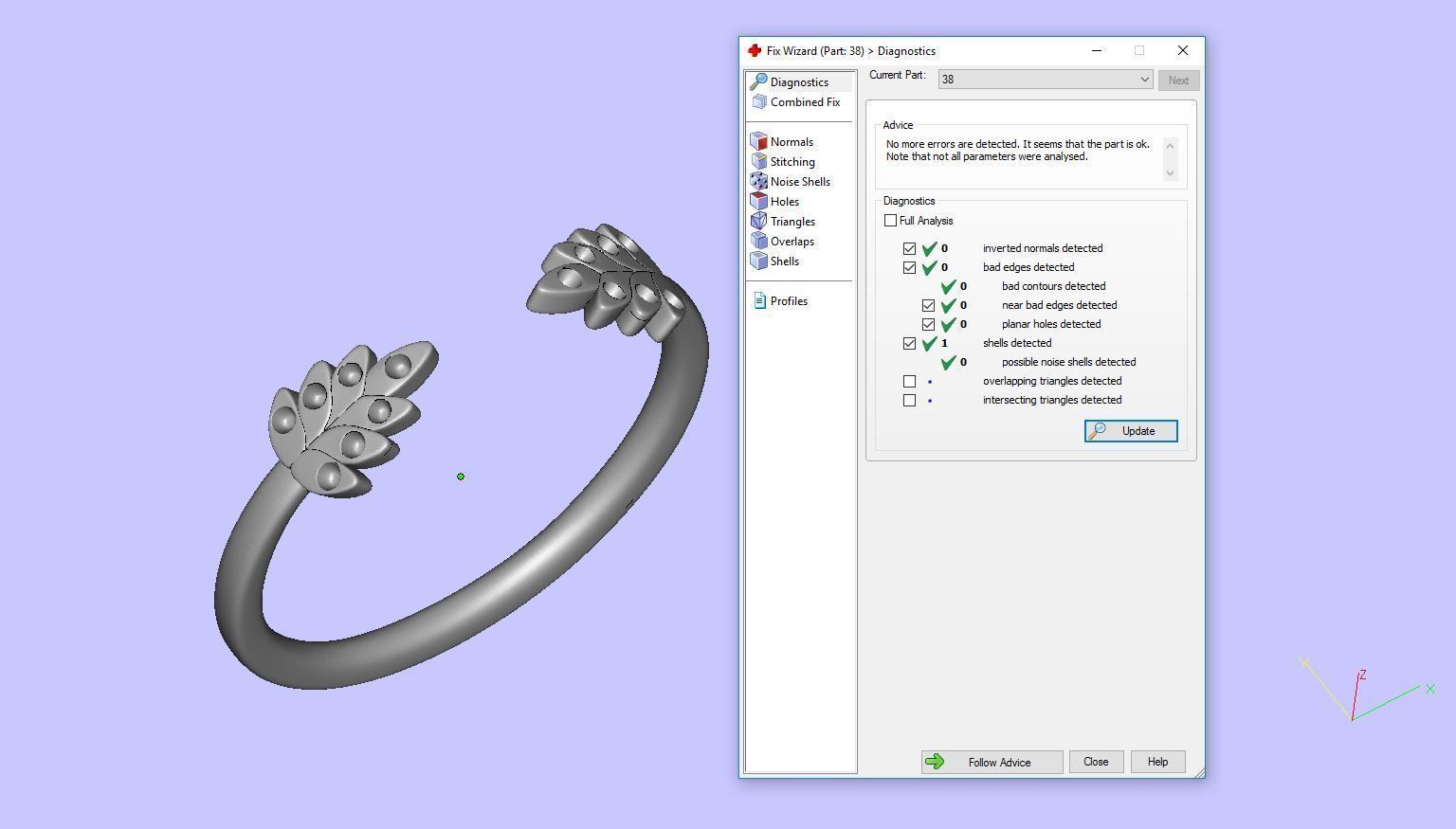 Diamond Leaves Wedding Ring 3D print model_5