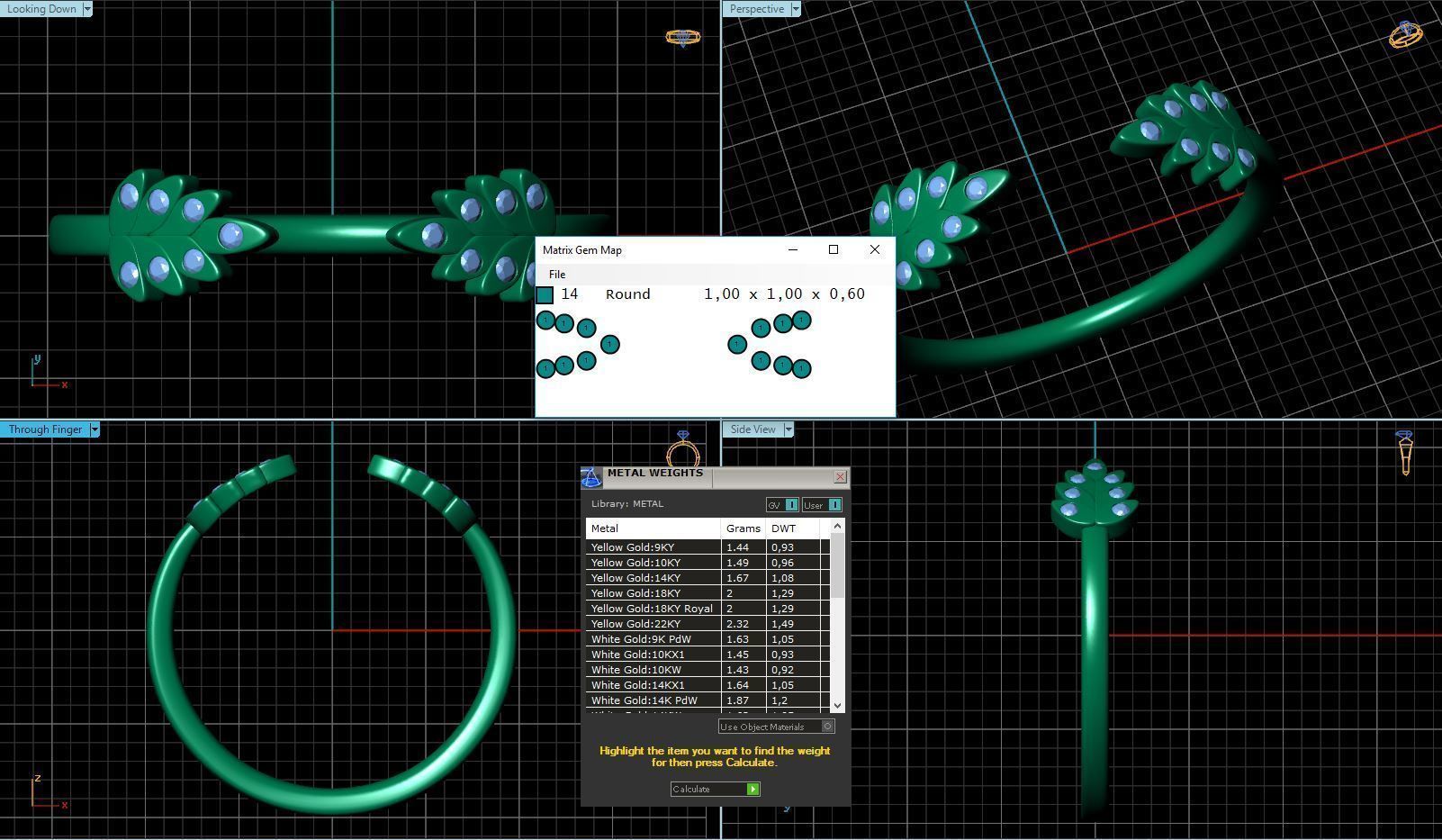 Diamond Leaves Wedding Ring 3D print model_3