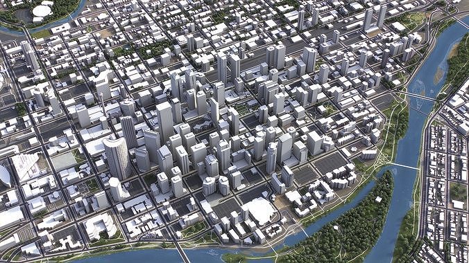 Calgary - 3D City Model Low-poly 3D model 4