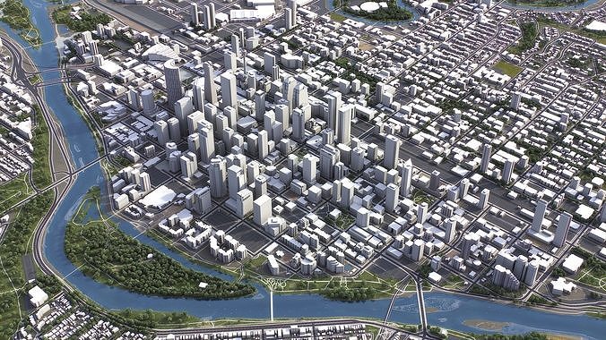 Calgary - 3D City Model Low-poly 3D model 5