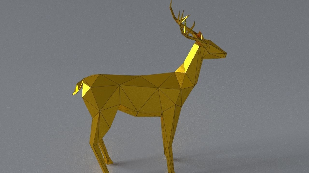 low-poly 3D printer model Deer Low-poly 3D model_4