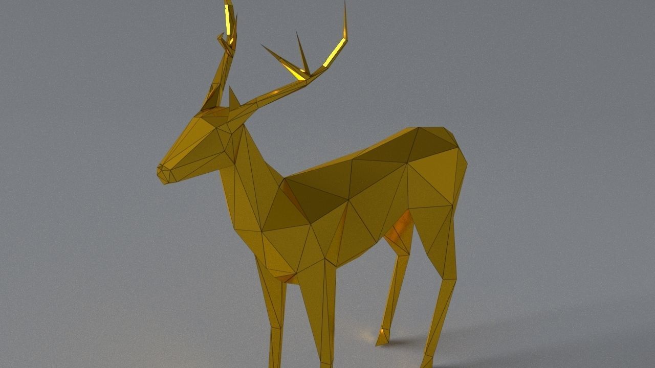 low-poly 3D printer model Deer Low-poly 3D model_2
