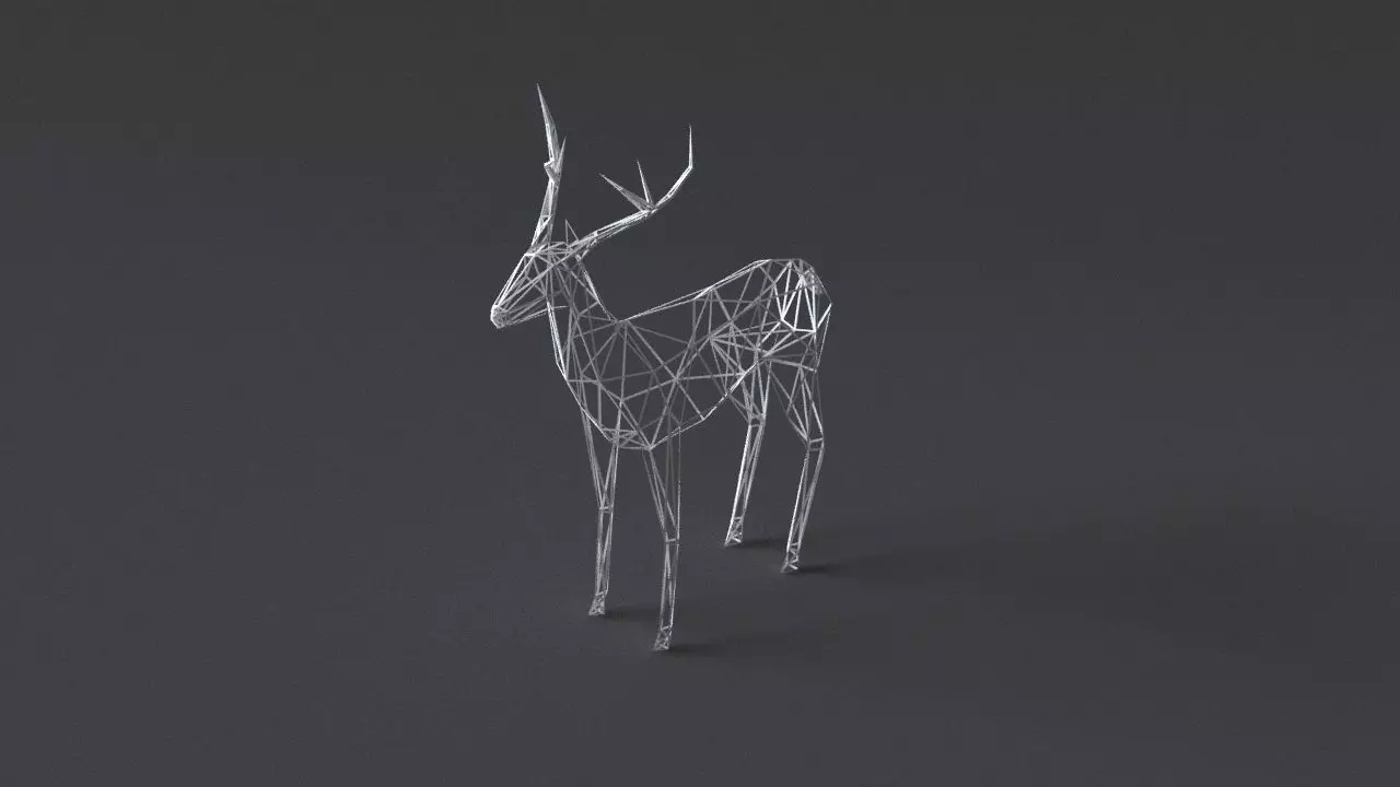 low-poly 3D printer model Deer Low-poly 3D model_0