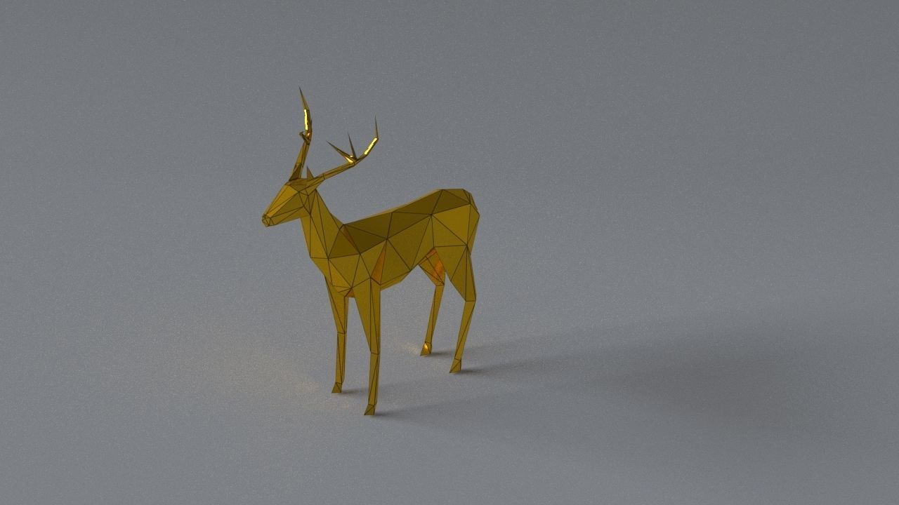 low-poly 3D printer model Deer Low-poly 3D model_3