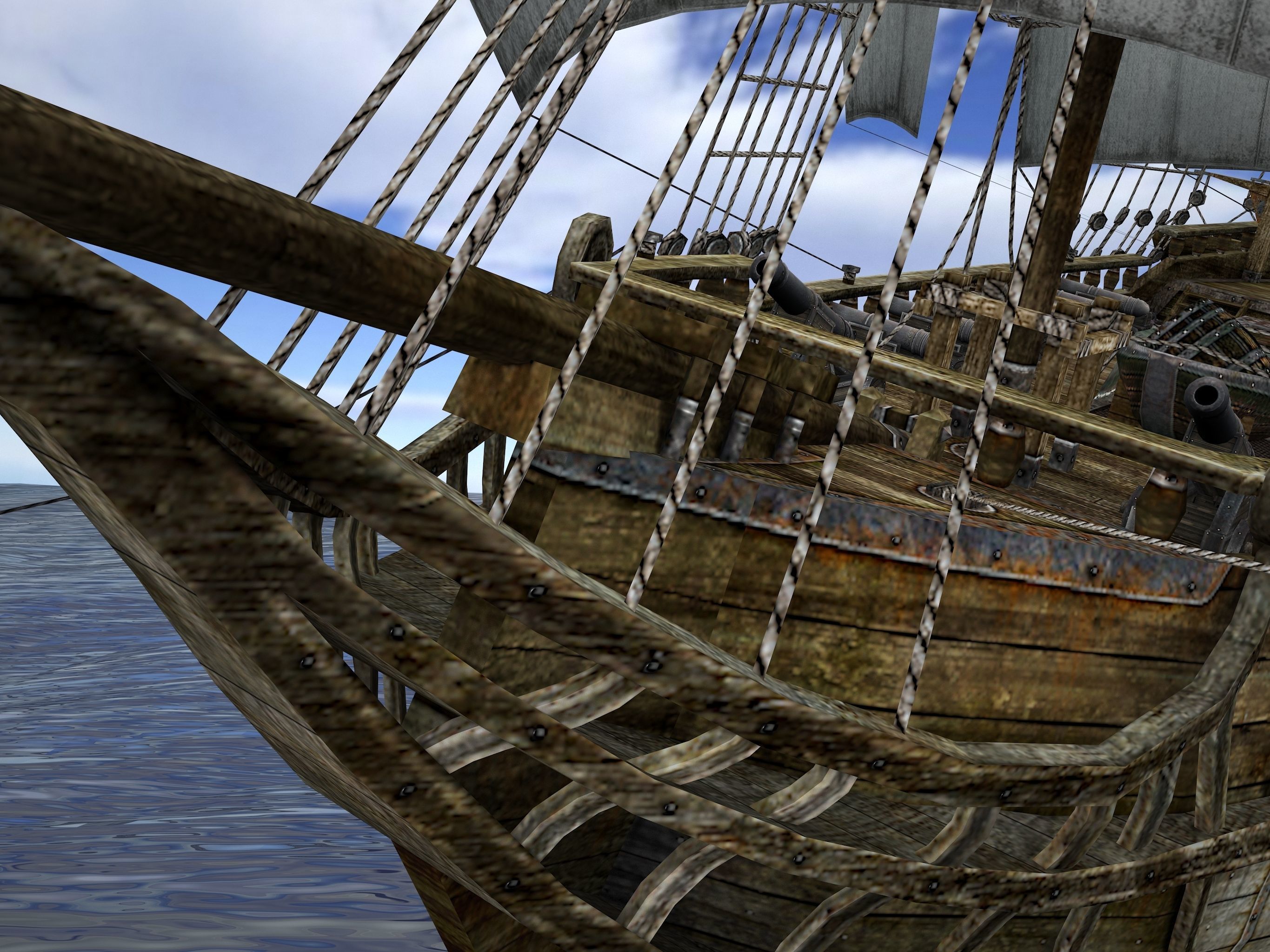Brig sailing ship pack Low-poly 3D model_15