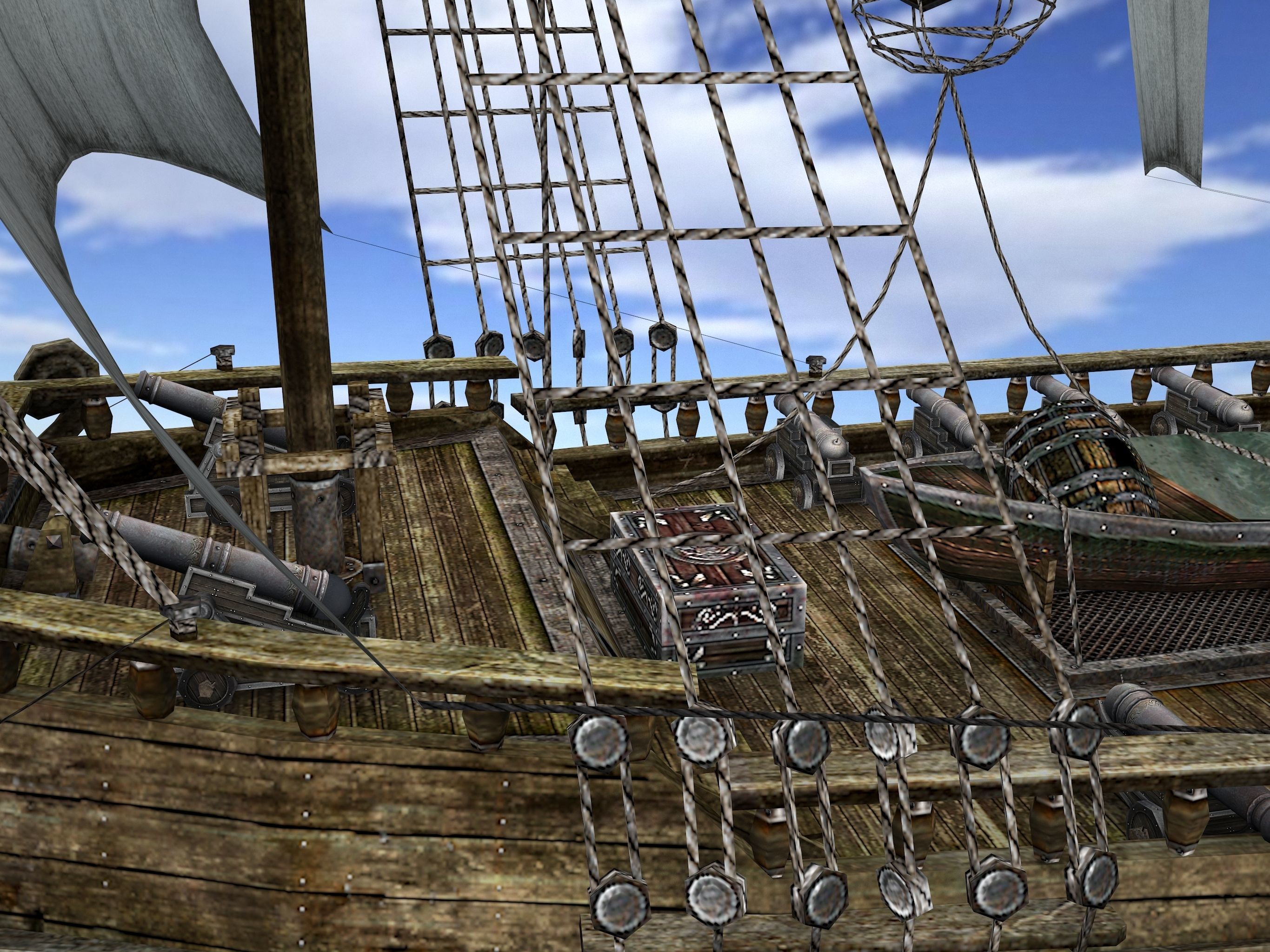Brig sailing ship pack Low-poly 3D model_14
