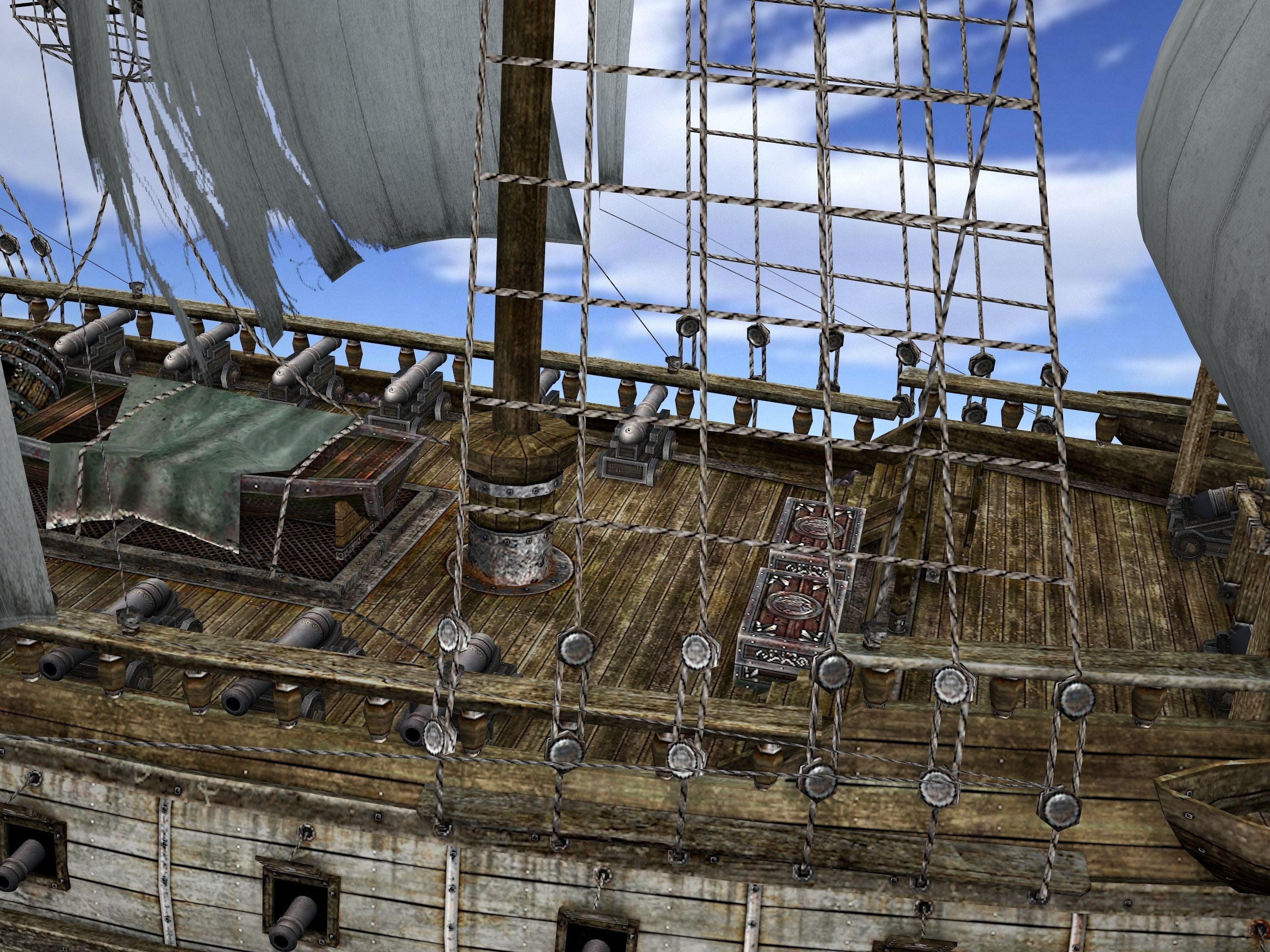 Brig sailing ship pack Low-poly 3D model_13