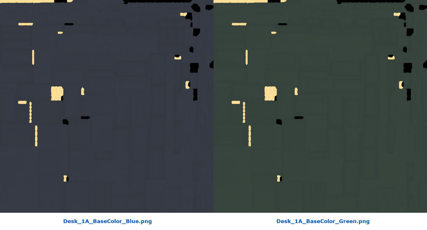 Desk 1A Low-poly 3D model_10