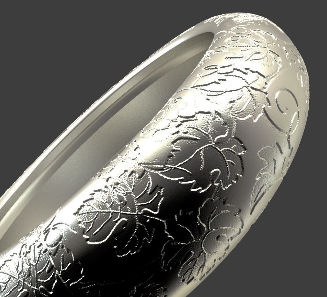 Ring With Nature Details 3D print model_9