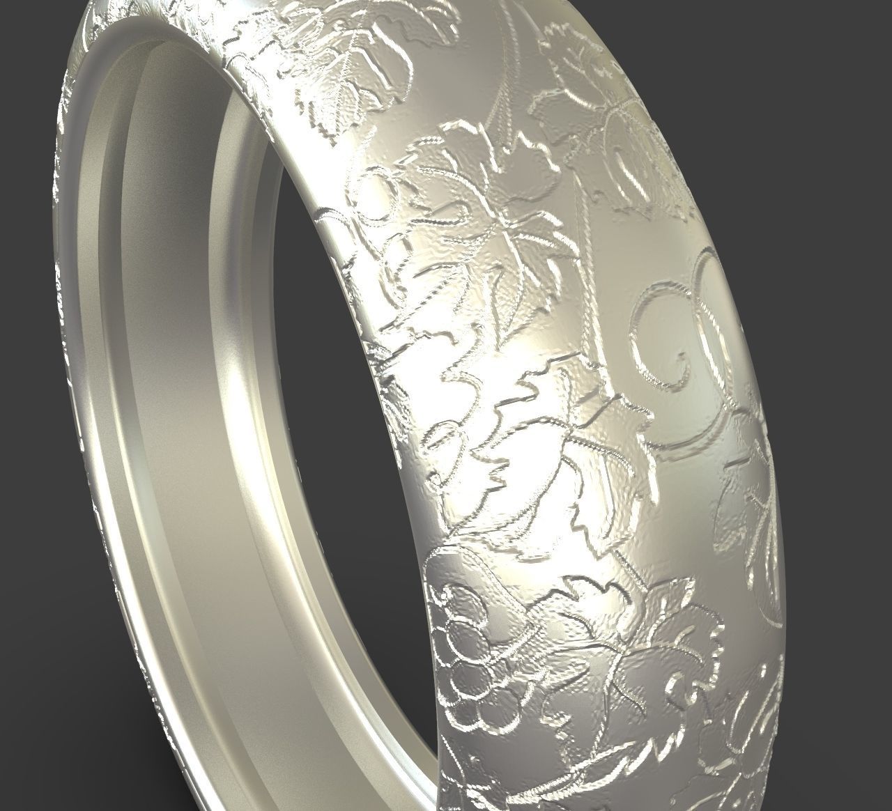Ring With Nature Details 3D print model_8