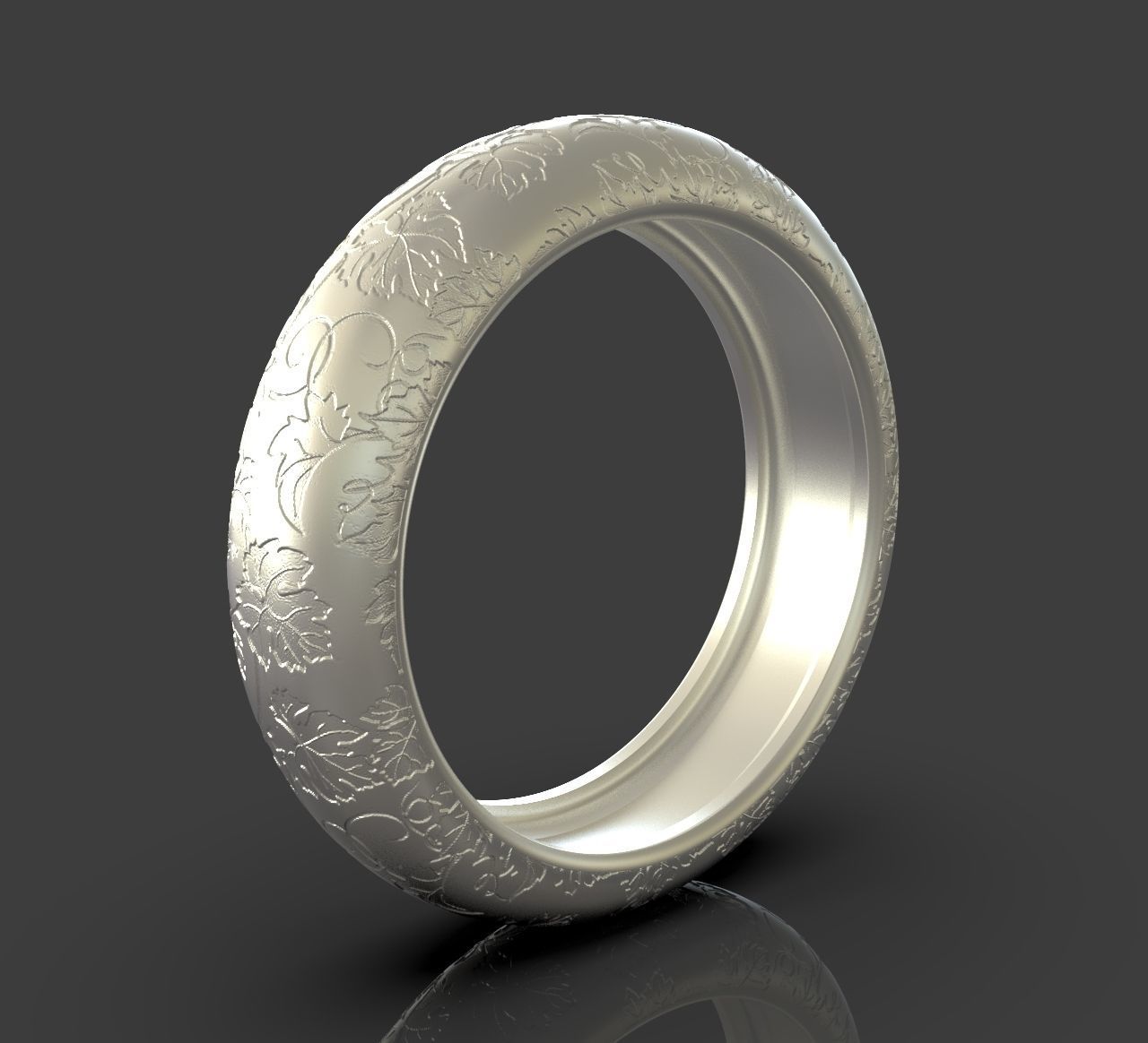 Ring With Nature Details 3D print model_5