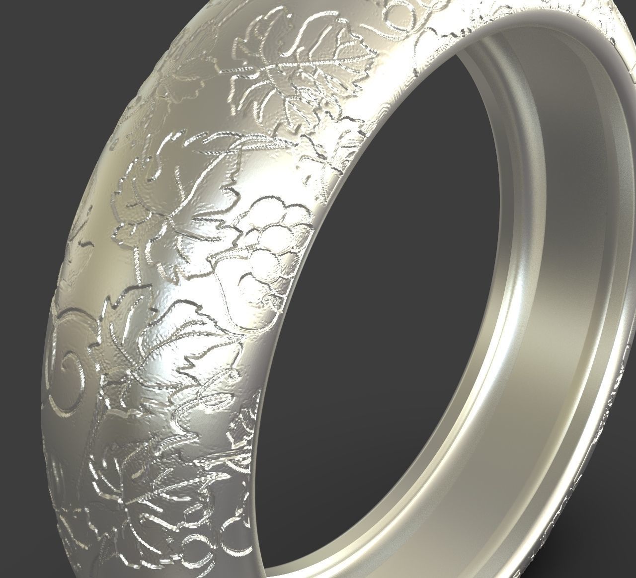 Ring With Nature Details 3D print model_7
