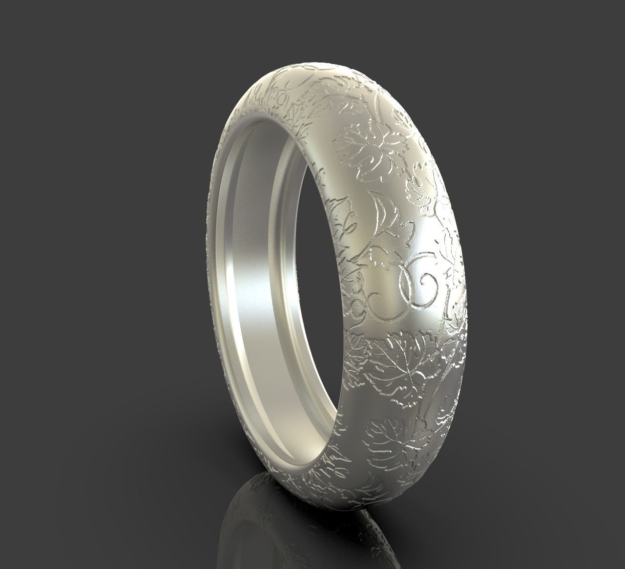 Ring With Nature Details 3D print model_6