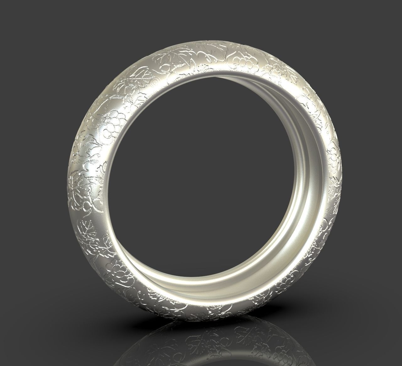 Ring With Nature Details 3D print model_1