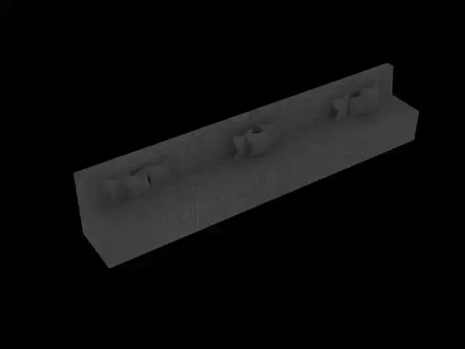 bench brick wall with two pillows