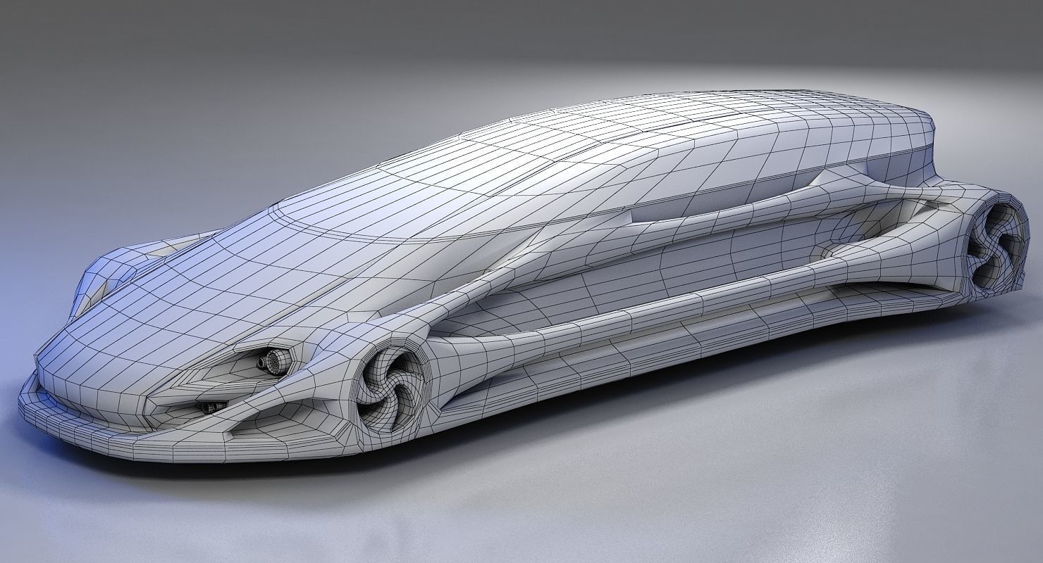 Futuristic Car HD 10 3D model_6