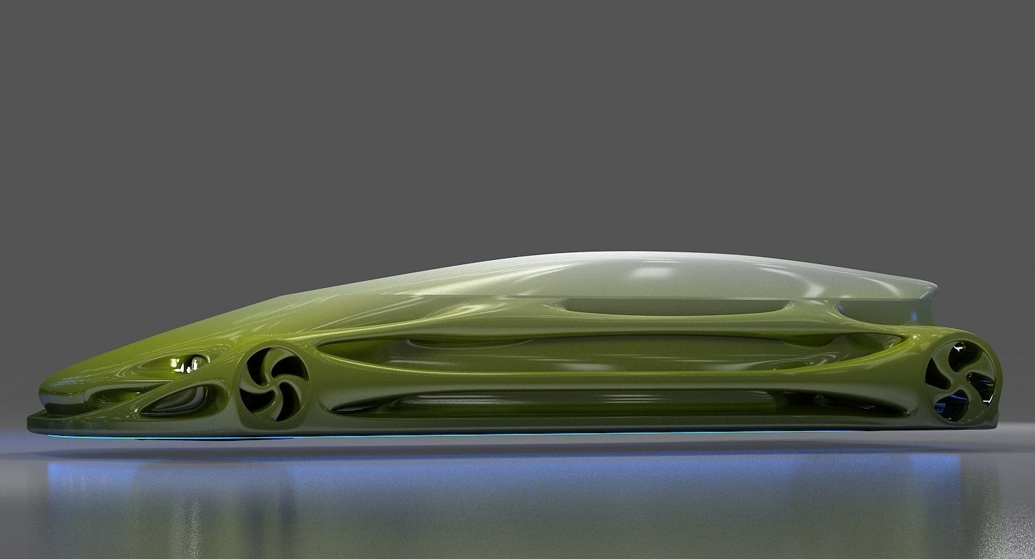 Futuristic Car HD 10 3D model_2