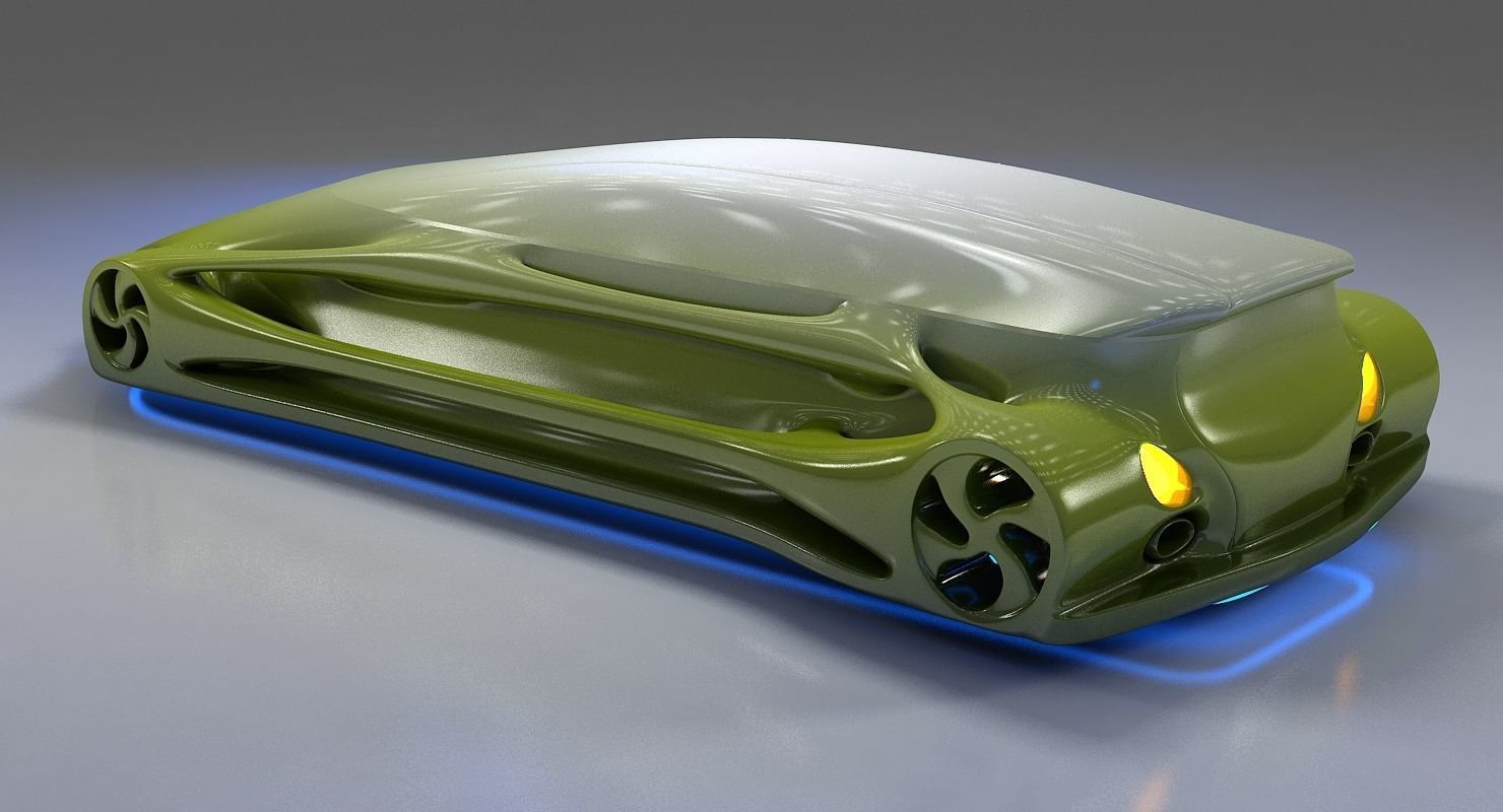 Futuristic Car HD 10 3D model_3