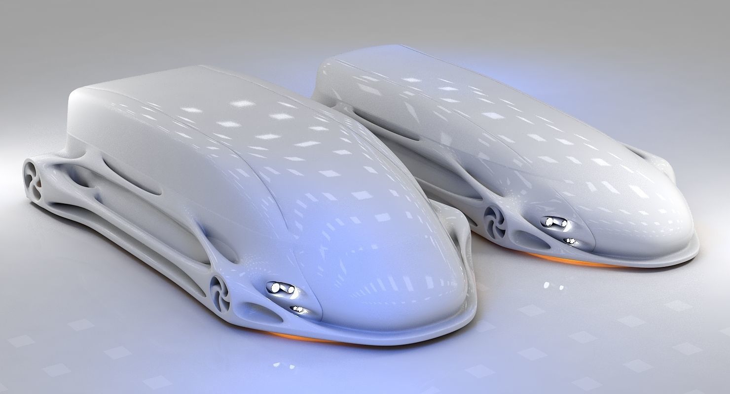 Futuristic Car HD 10 3D model_8
