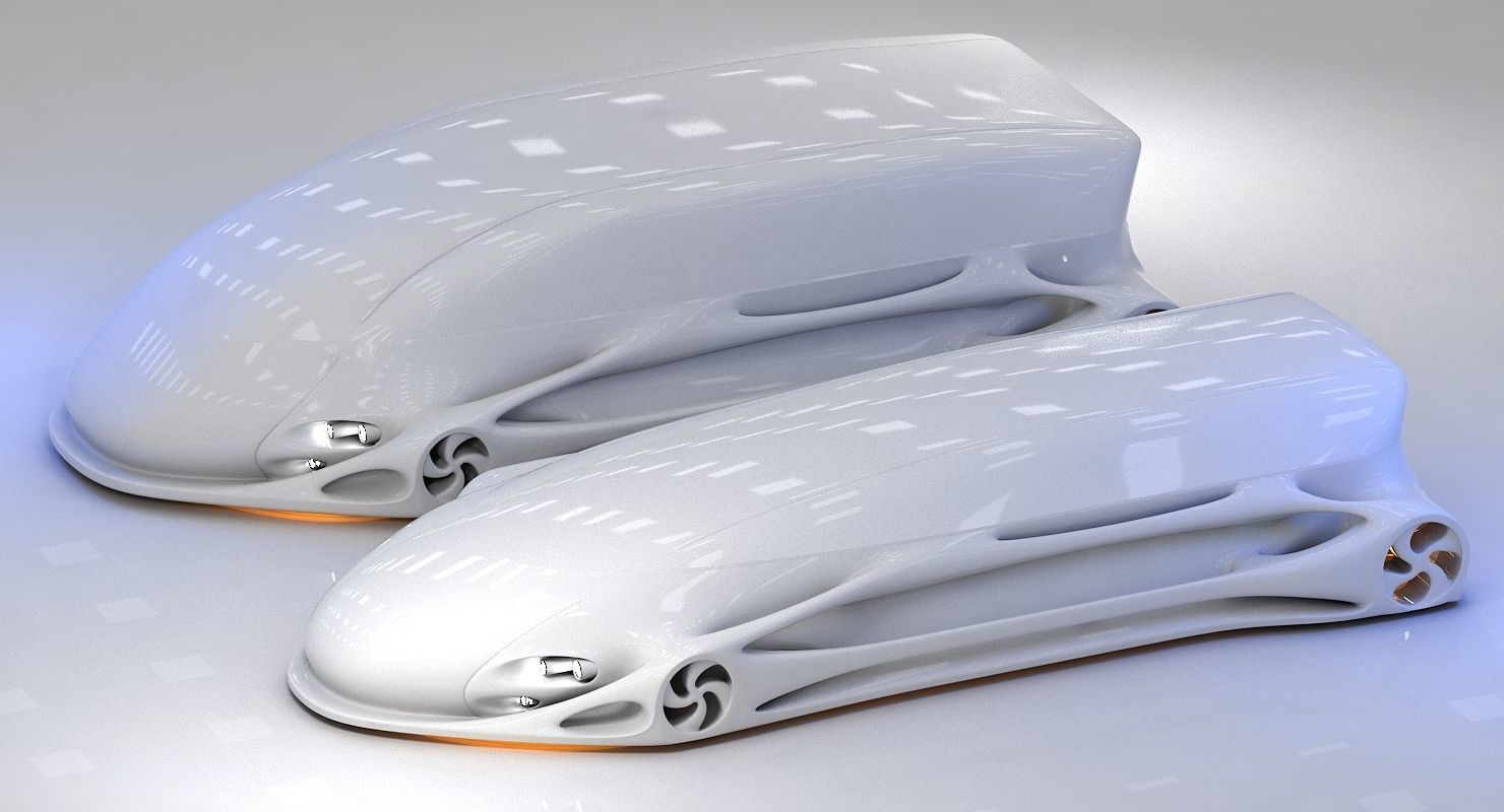 Futuristic Car HD 10 3D model_7