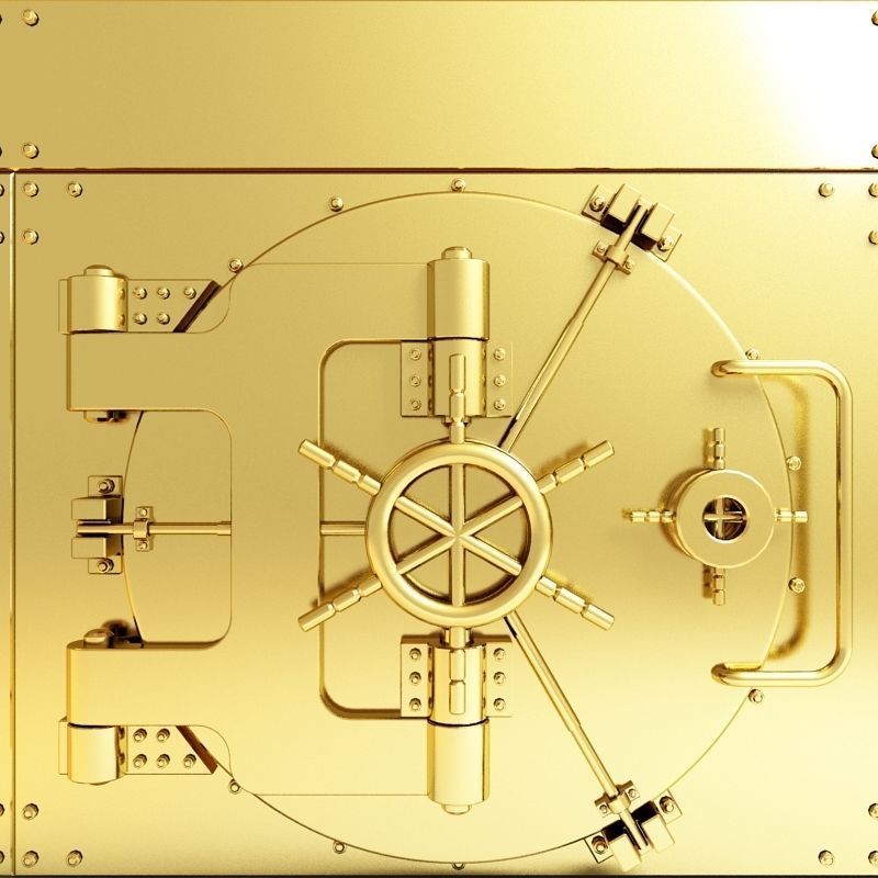 3D Vault golden bank 3D model_1