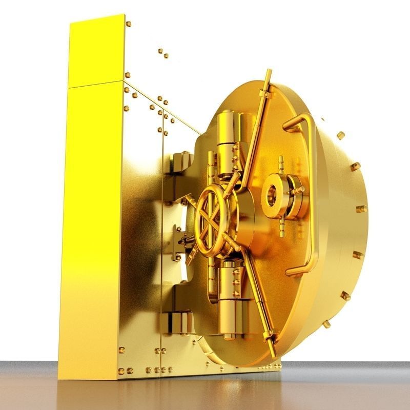 3D Vault golden bank 3D model_3