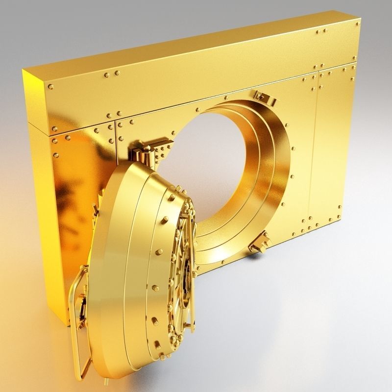 3D Vault golden bank 3D model_2