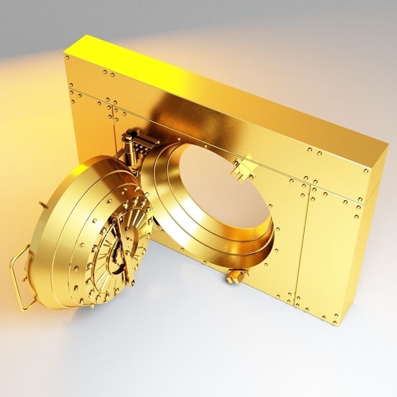 3D Vault golden bank 3D model_4