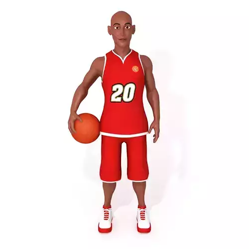 Cartoon Basketball Player 3D model