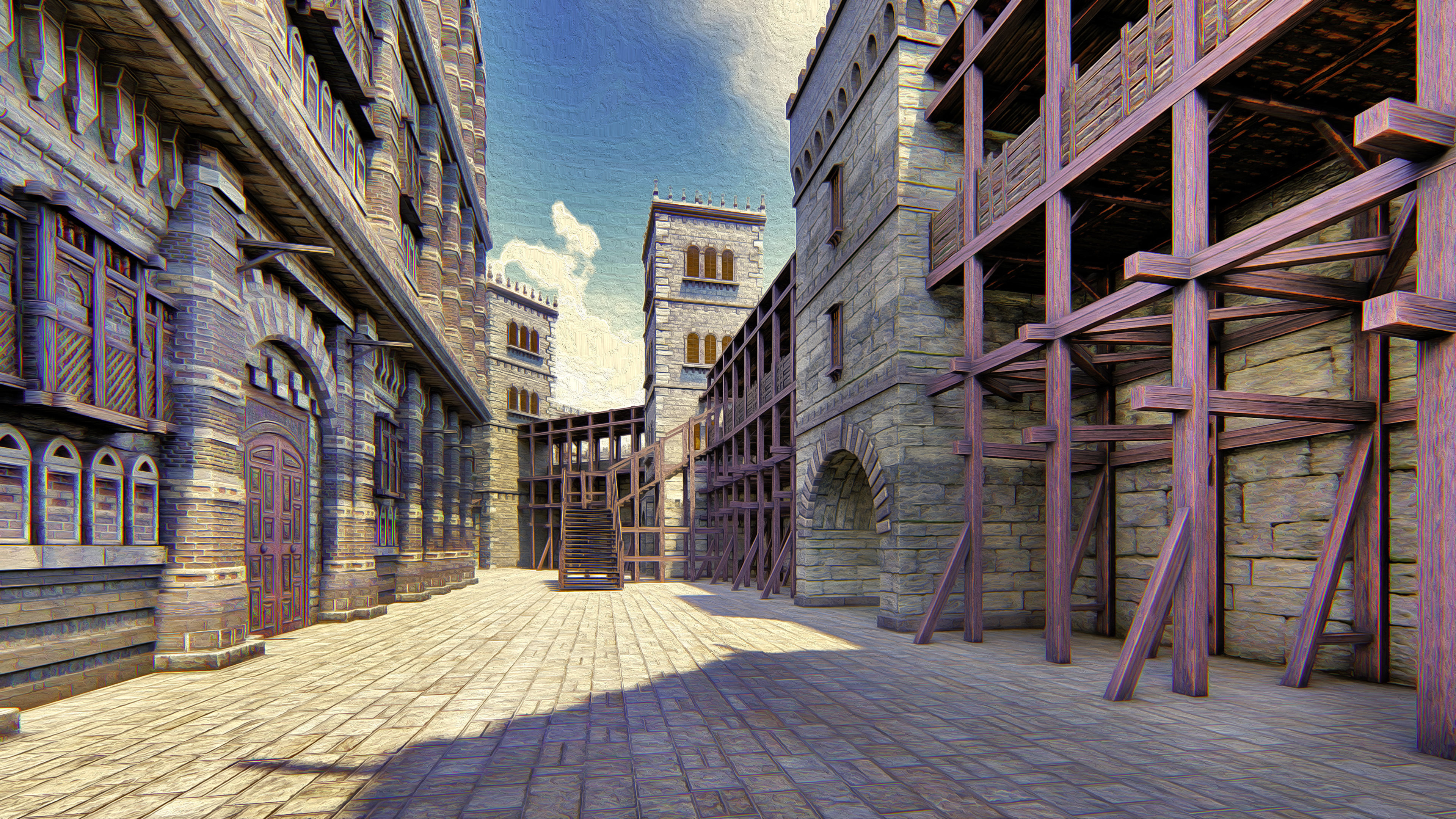 Medieval City 3D model_8