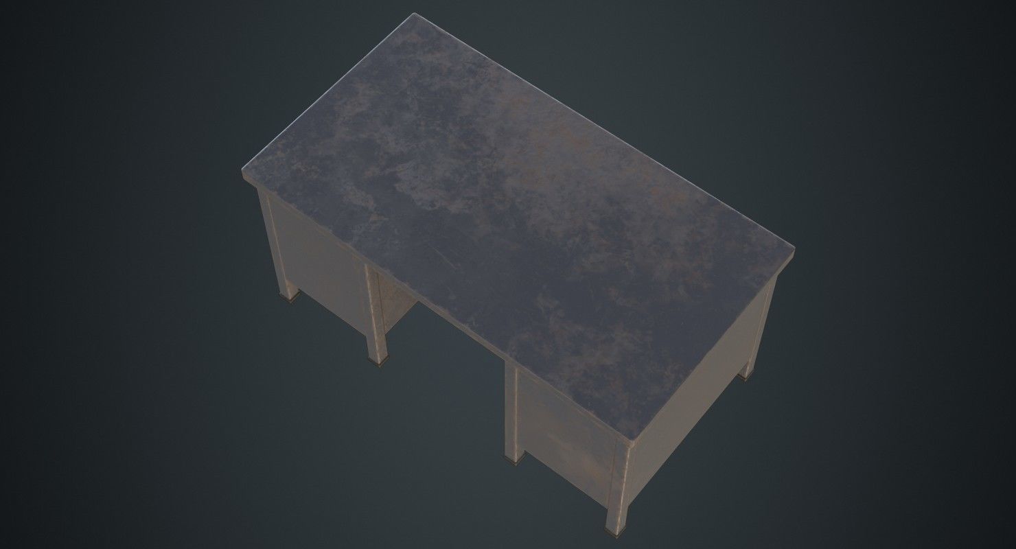 Desk 1C Low-poly 3D model_5