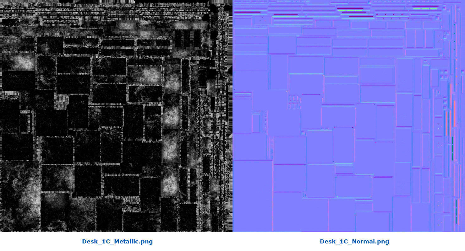 Desk 1C Low-poly 3D model_11