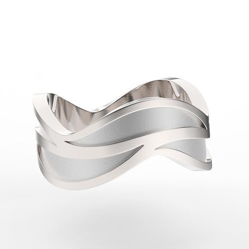 Elegant wavy ring 3D print model
