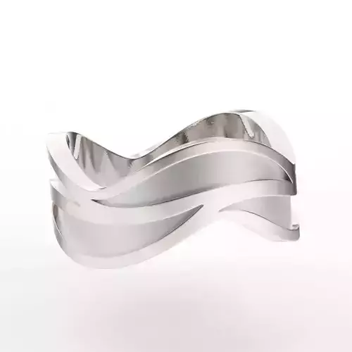 Elegant wavy ring 3D print model