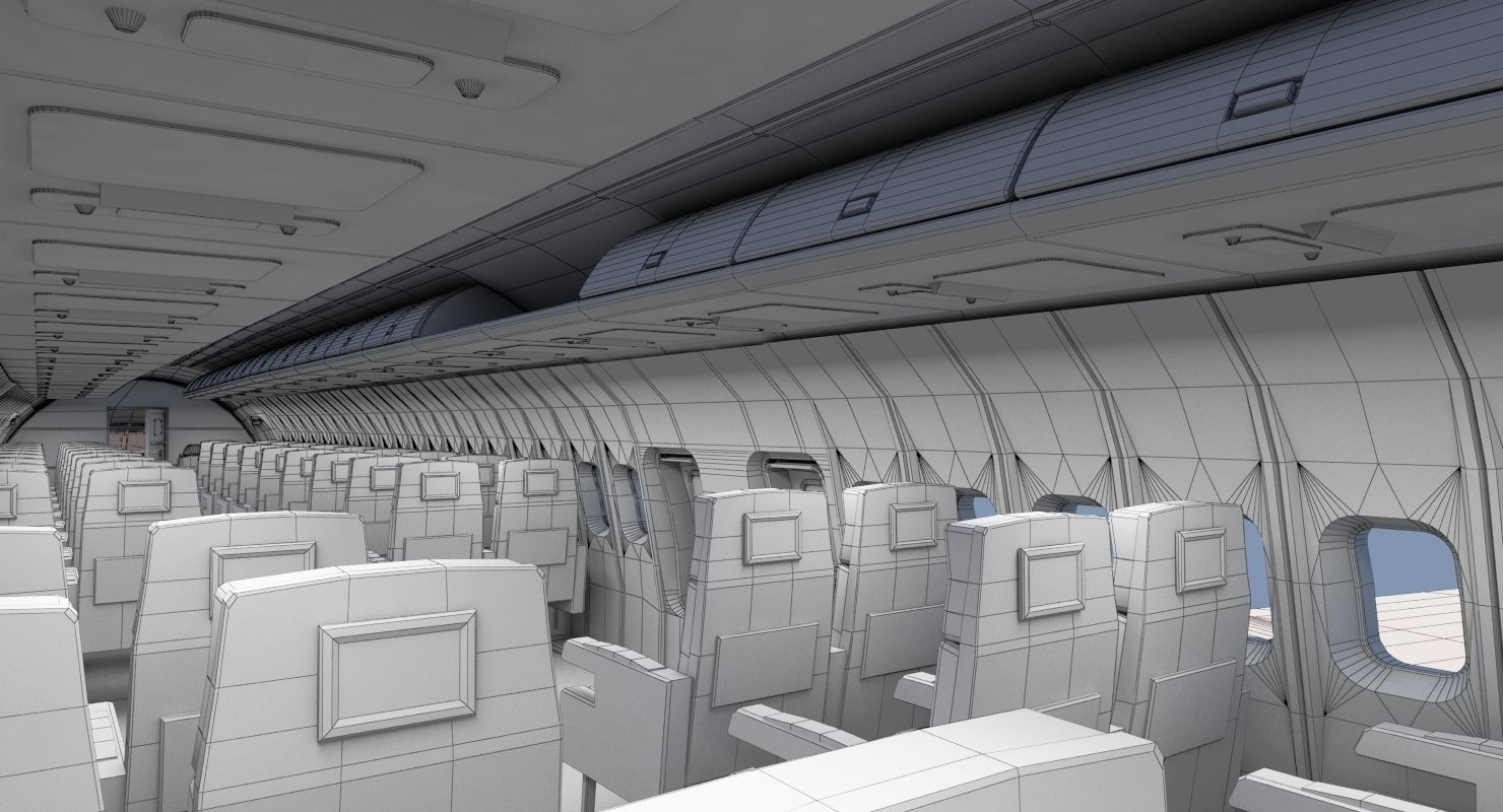 737 400 Air Canada With Interior 3D model_8